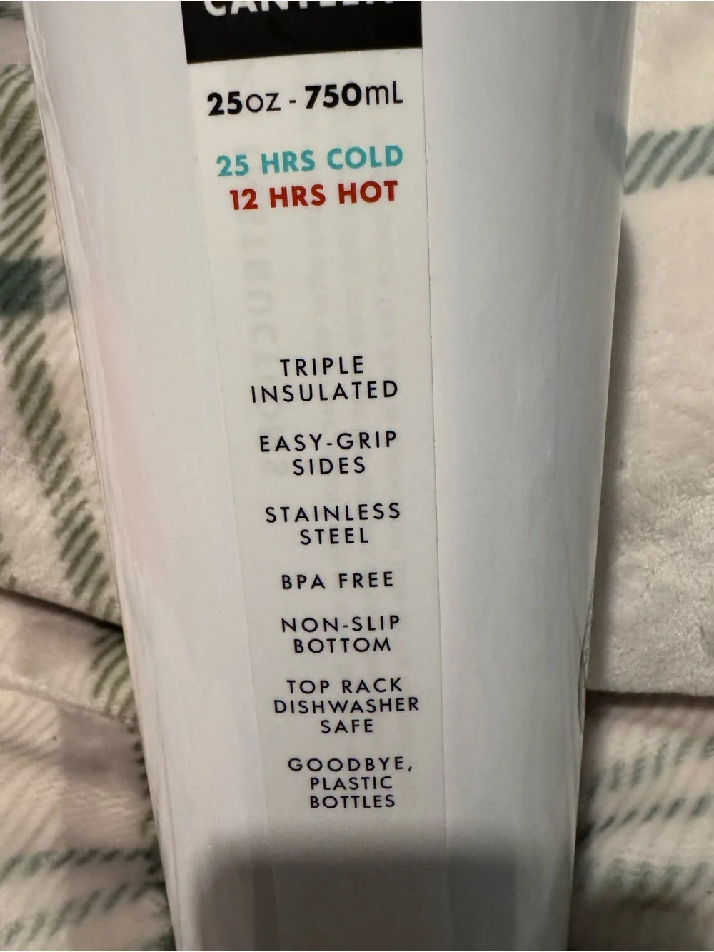 Corkcicle White Insulated Canteen Bottle